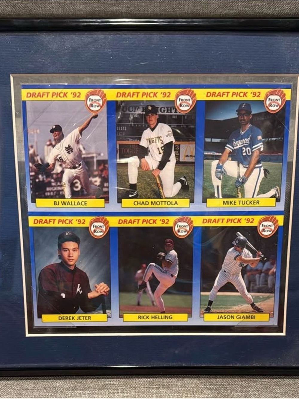Framed ‘92 Front Row Draft Pics (Jeter in Second Row)